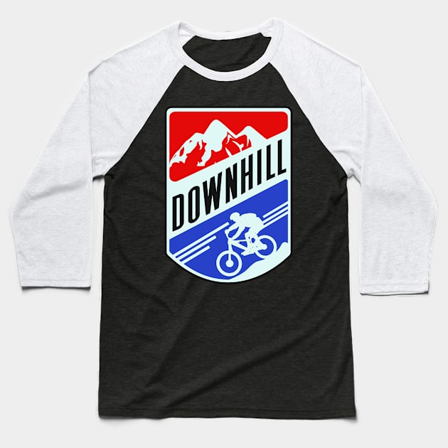 Downhill Mountain Bike MTB Cycling Cyclist Baseball T-Shirt by Foxxy Merch